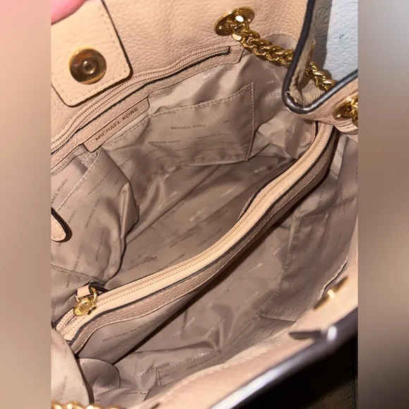 Michael Kors Jet Set Chain Shoulder Tote Nude Blush Leather - Picture 9 of 11